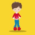 valentine sweethearts boy with gift 01 Royalty Free Stock Photo