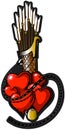 Valentine tattoo with arrow 2 Royalty Free Stock Photo