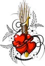 Valentine tattoo with arrow 1 Royalty Free Stock Photo