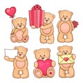 Valentine teddy bears collection 3 Royalty Free Stock Photo