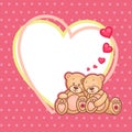 Valentine teddy bears frame Royalty Free Stock Photo