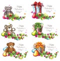 Valentine Teddy Bears and gift boxes Royalty Free Stock Photo