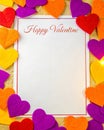 Valentine Themes Border with Paper Texture and Fireburst Spectrum Palette Royalty Free Stock Photo