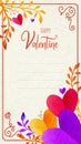 Valentine Themes Border with Paper Texture and Fireburst Spectrum Palette Royalty Free Stock Photo