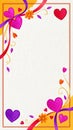 Valentine Themes Border with Paper Texture and Fireburst Spectrum Palette Royalty Free Stock Photo