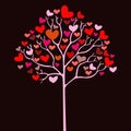 Valentine tree with hearts