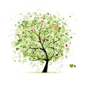 Valentine tree with hearts for your design