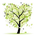 Valentine tree, love, leaf from hearts Royalty Free Stock Photo