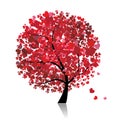 Valentine tree, love, leaf from hearts Royalty Free Stock Photo