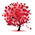 Valentine tree, love, leaf from hearts Royalty Free Stock Photo