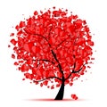 Valentine tree, love, leaf from hearts Royalty Free Stock Photo