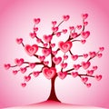 Valentine tree, love, leaf from hearts Royalty Free Stock Photo