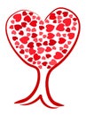 Valentine tree, love, leaf hearts Royalty Free Stock Photo