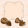 Valentine vignette with chocolate hearts