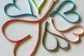 Valentine& x27;s day abstract background with cut paper colorful hear