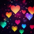 Valentine's Day background with heart-shaped bokeh lights Royalty Free Stock Photo