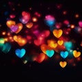 Valentine's Day background with heart-shaped bokeh lights Royalty Free Stock Photo