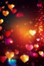 Valentine's Day background with heart-shaped bokeh lights Royalty Free Stock Photo