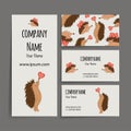 Valentine's Day business card with a hedgehog. Cartoon style. Vector illustration. Royalty Free Stock Photo