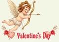 Valentine& x27;s Day design with Cupid illustration