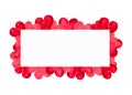 Valentines day frame with place for text.Rectangular template made of pink,red hearts.Banner for design