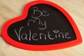 Valentine's Day. A heart shape black board