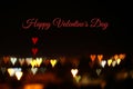 Valentine& x27;s day romantic glitter bokeh background with many hearts lights. Royalty Free Stock Photo