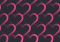 Valentine's Day Vector Dotted Linear Pink Hearts Aesthetic Seamless Pattern