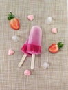 Valentine& x27;s popsicles with strawberri and sweets