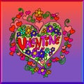 Drawing for Valentine`s Day in bright colors Royalty Free Stock Photo