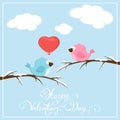 Valentines background with birds Royalty Free Stock Photo