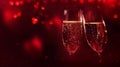 Valentines background with champagne