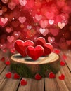 Valentines Background, Heart wood, Valentine day love Royalty Free Stock Photo