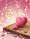 Valentines Background, Heart wood, Valentine day love Royalty Free Stock Photo