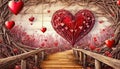 Valentines Background, Heart wood, Valentine day love Royalty Free Stock Photo