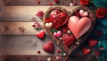 Valentines Background, Heart wood, Valentine day love Royalty Free Stock Photo