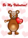 Valentines bear with heart Royalty Free Stock Photo