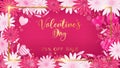 valentines board with gold border and valentine`s day text Royalty Free Stock Photo