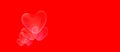 Valentines bubble hearts on red background