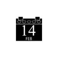 Valentines calendar solid icon, valentines day Royalty Free Stock Photo
