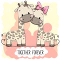 Cute Cartoon Giraffes boy and girl