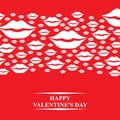 Valentines card with kisses horizontal ornament