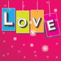 Valentines card with love background