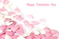 Valentines card, pink sugar hearts