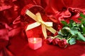 Valentines card with red roses Royalty Free Stock Photo