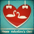 Valentines Card with Swans