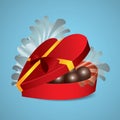 Valentines chocolate gift. Vector illustration decorative background design