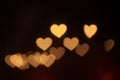 Valentines Colorful heart-shaped on black background lighting bokeh for decoration at night backdrop wallpaper blurred valentine