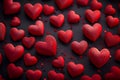 Valentines concept 3D rendering background with red hearts, love theme