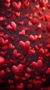 Valentines concept 3D rendering background with red hearts, love theme